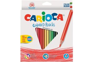 Carioca Kleurpotlood "Triangular" + slijper - Etui (karton) 24stuks