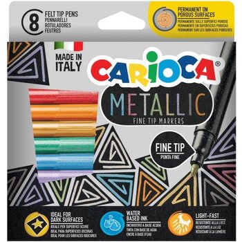 Carioca  Viltstiften "Metallic" met fijne punt - 8stuks in karton etui