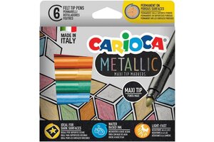 Carioca Viltstiften "Metallic" met maxi punt - 6stuks in karton etui