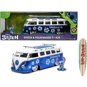 Jada Toys Stitch VW T1-Bus met figuur , 1:24