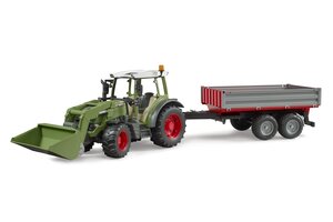 Bruder Traktor Fendt Vario 211 met voorlader en kiepaanhanger