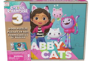 Spin Master Gabby's Dollhouse - 3-pack houten puzzel (3x24stuks) in houten box