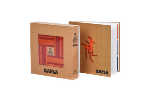 KAPLA Doos - 40 Plankjes (rood/oranje) + Voorbeeldboek 22