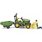 Bruder Bworld John Deere zitmaaier met aanhanger en tuinman