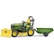 Bruder Bworld John Deere zitmaaier met aanhanger en tuinman