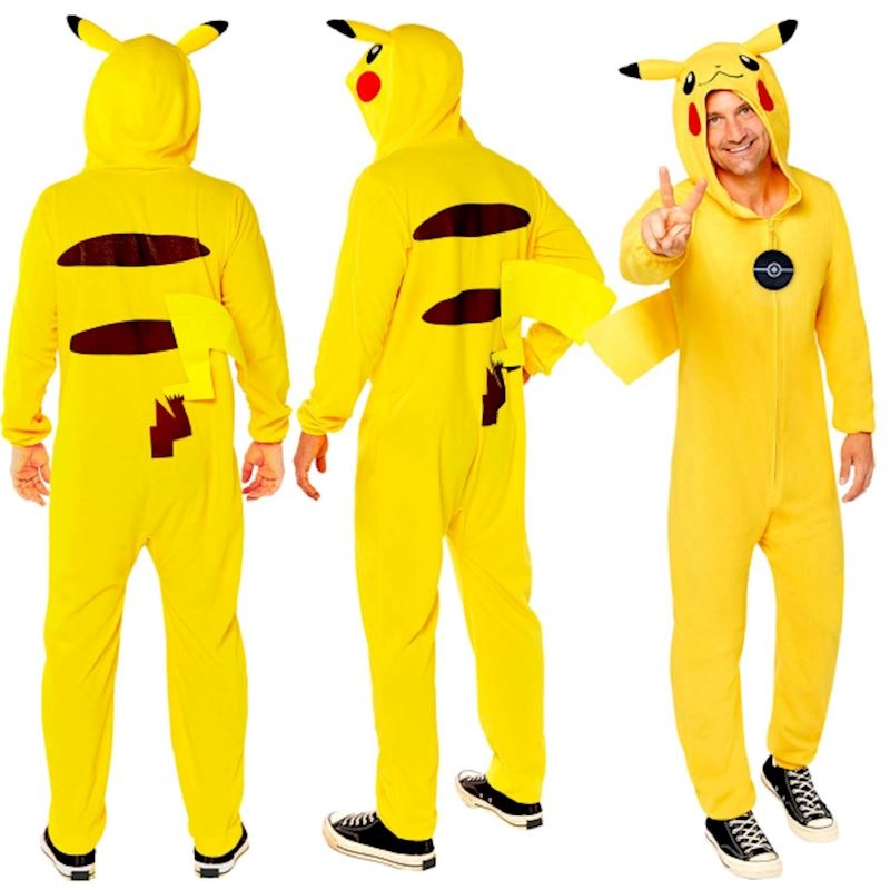 Pokémon Kostuum Jumpsuit Pikachu (volwassene) t Klavertje Vier