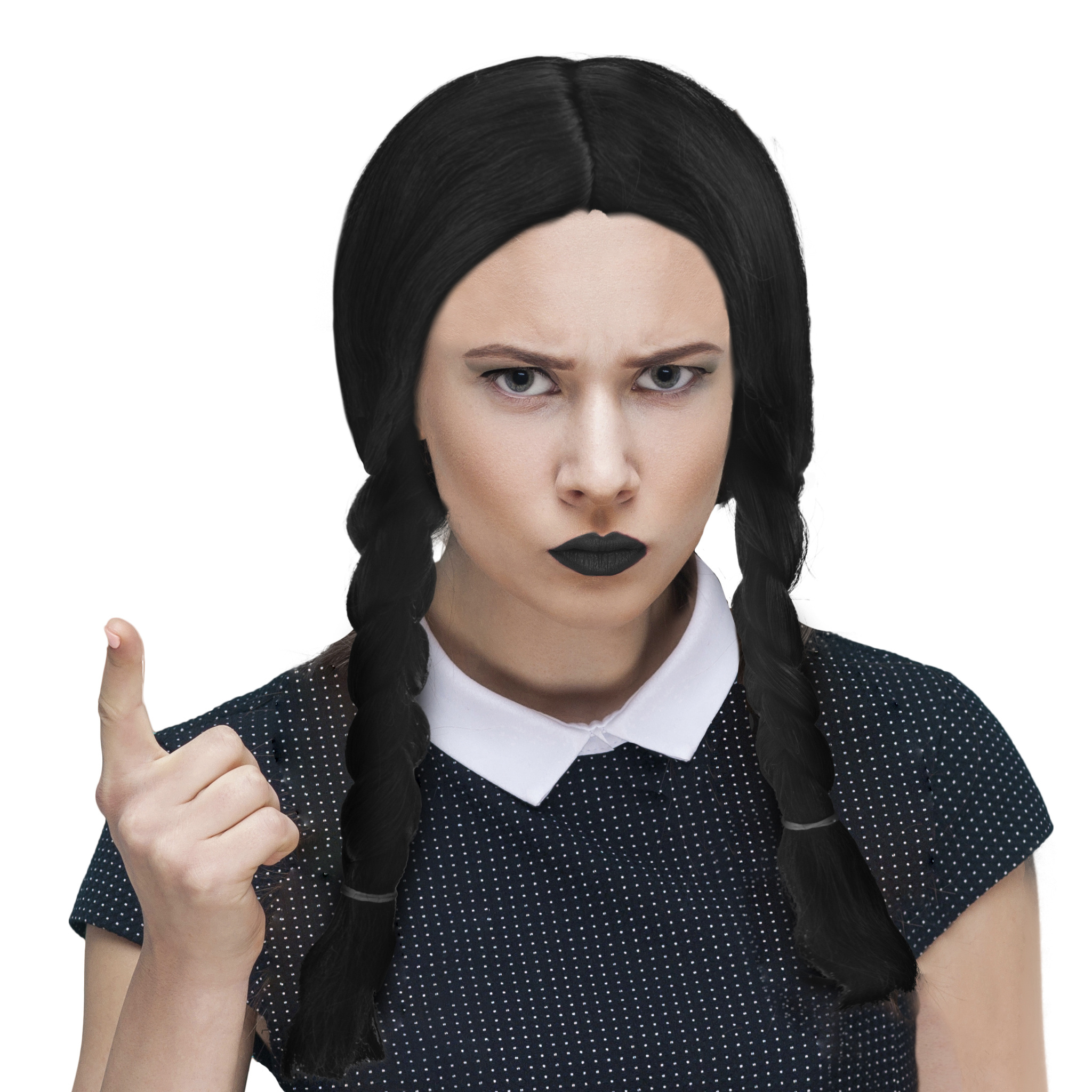 Pruik Wednesday Addams Family t Klavertje Vier
