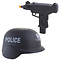 Politieset (helm + pistool) kind