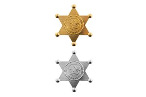 Sheriff ster metaal - goud OF zilver - 1 exemplaar