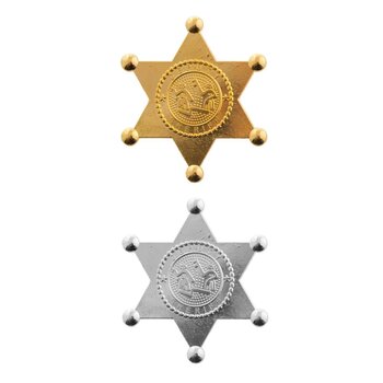 Sheriff ster metaal - goud OF zilver - 1 exemplaar