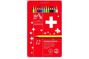 Caran d'Ache Swisscolor Kleurpotlood Aquarel - 12stuks in metalen doos