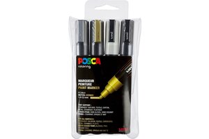 Posca Posca Paint Marker op waterbasis (2,5mm) - 4stuks (metallic kleuren)