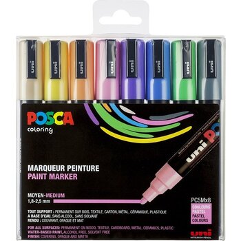 Posca Posca Paint Marker op waterbasis (2,5mm) - 8stuks (pastel kleuren)