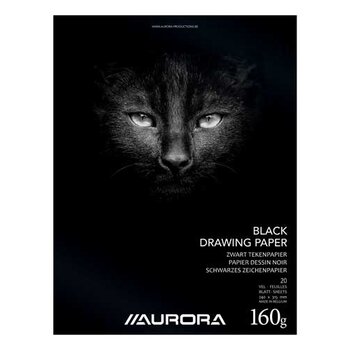 Aurora Tekenblok (240x315mm) 160gr/20vel - zwart