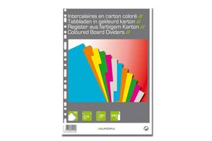 Tabbladen (karton) A4 - 6 kleuren/12stuks (gekleurd)