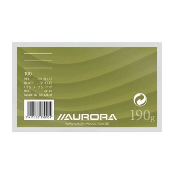 Aurora Fiches 'Ficard' (75x125mm) 190gr (gelijnd) - 100stuks/pak (wit)