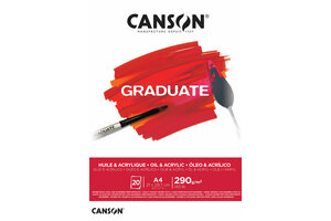 Canson Tekenblok Olie- & Acrylpapier Graduate A4 290gr/20vel - wit