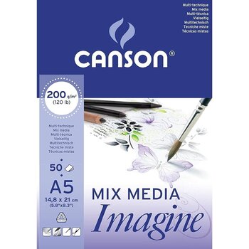 Canson Tekenblok Imagine (Academy) A5 (148x210mm) 200gr/50vel - wit