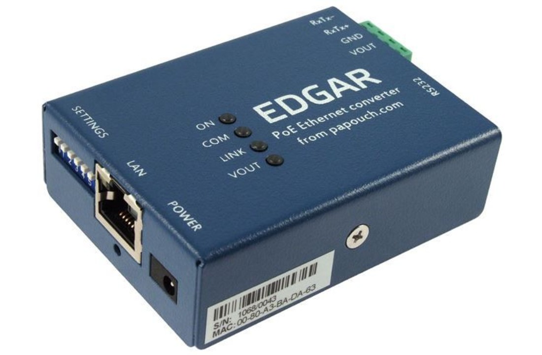 EDGAR POE Ethernet seriële apparaatserver