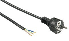 Power Cable 230VAC, 1.5m-Straight-Flying Wire Leads