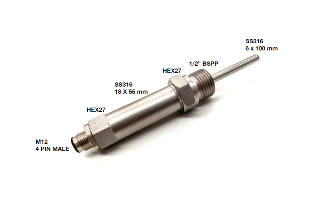 Pt100/4-20mA, Class A, G1/2, M12 Temperature Transmitter