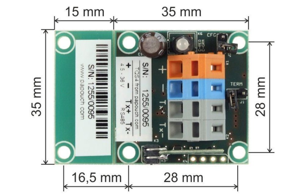 TQS4 E: Bareboard RS485-thermometer