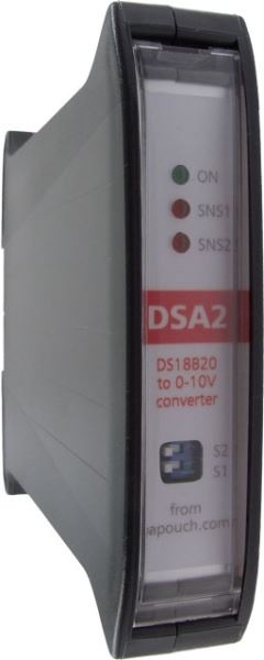 DSA2 - 2x D/A converter DS18B20 to 0-10V