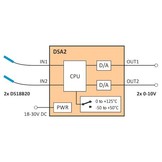 DSA2 - 2x D/A converter DS18B20 to 0-10V