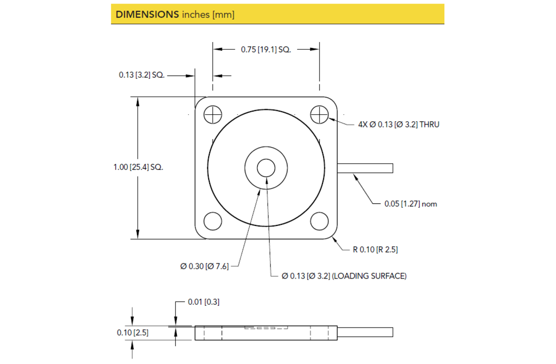 LLB390 Low Profile Load Button with Through Holes
