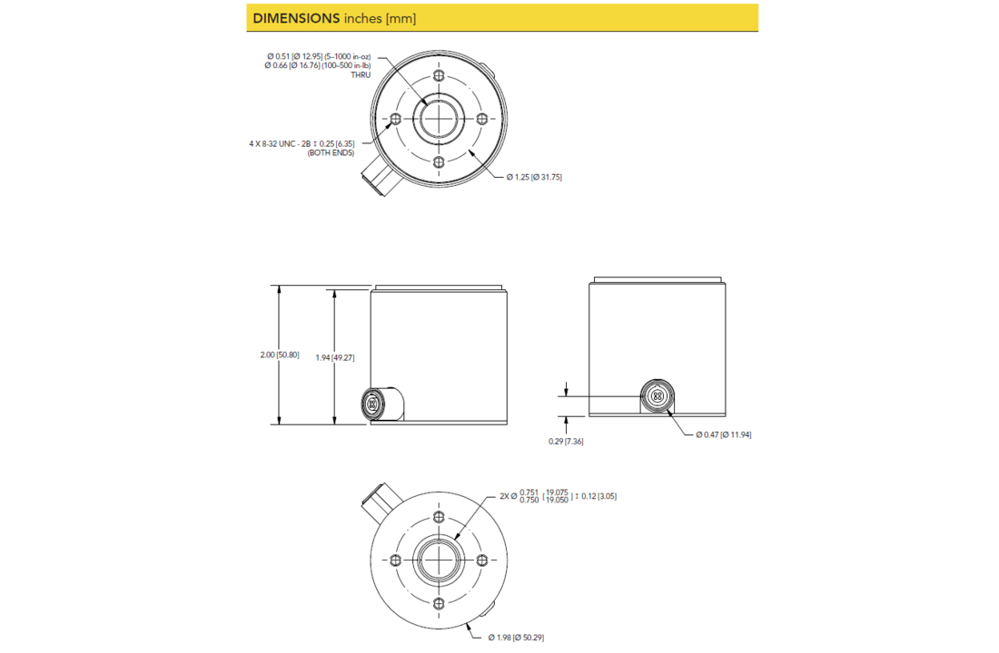 TFF400 Reaction Torque Sensor
