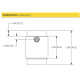 TDD400 Square-Drive to Square-Drive Reaction Torque Sensor