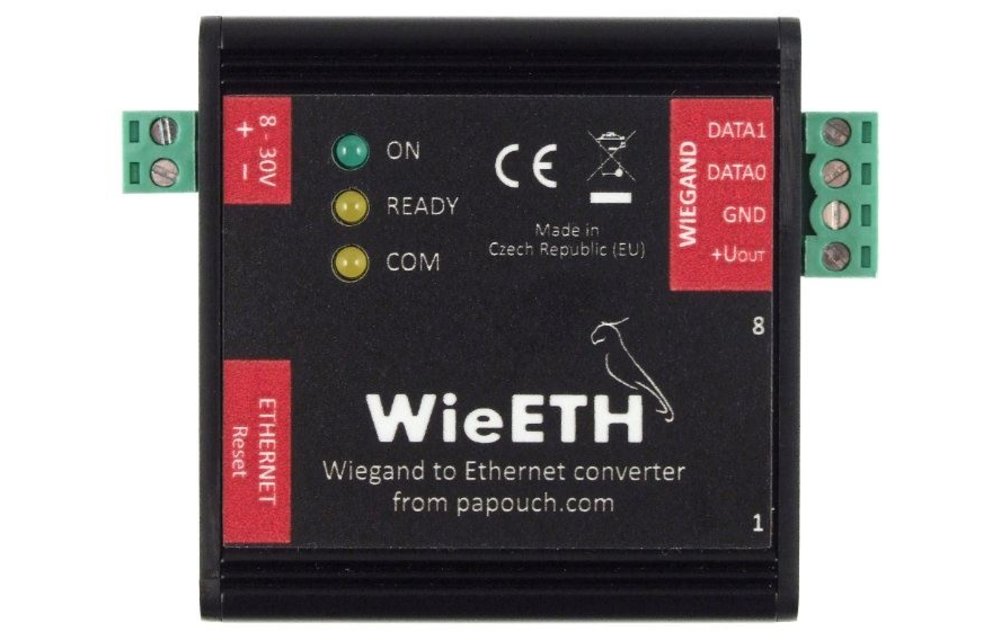 WieETH: Bidirectionele converter Ethernet - Wiegand