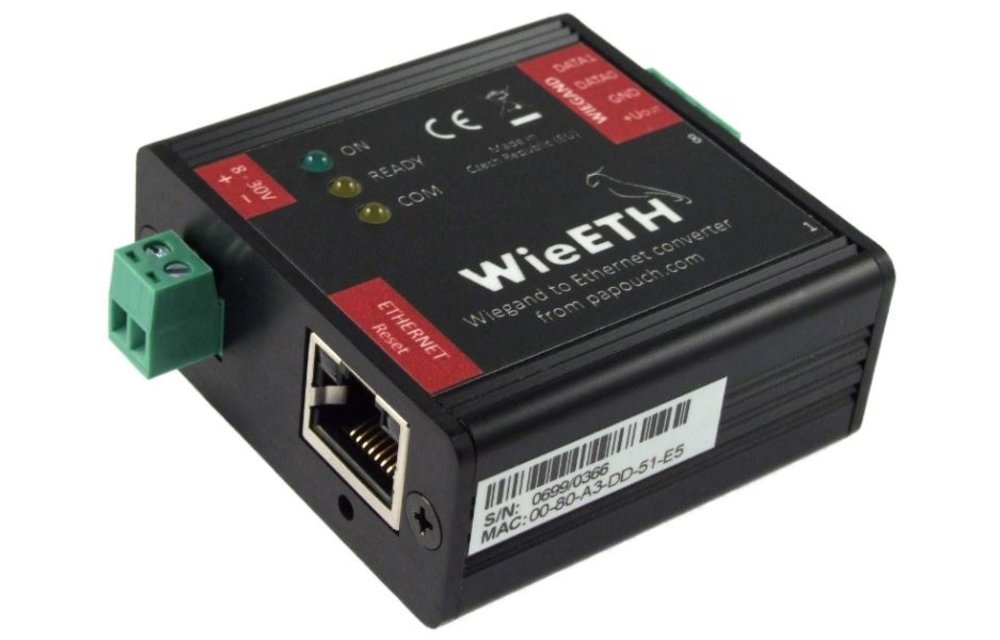 WieETH: Bidirectionele converter Ethernet - Wiegand