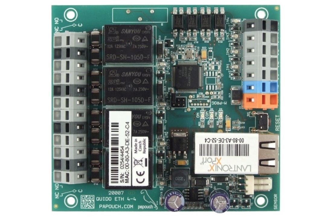 QUIDO_ETH_4/4 with 4 inputs, 4 outputs and thermometer