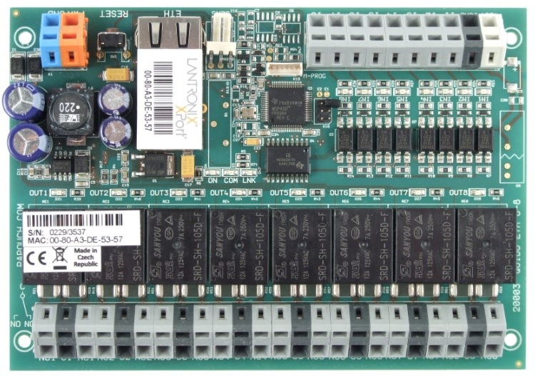Quido ETH 8/8 with 8 inputs, 8 outputs and thermometer