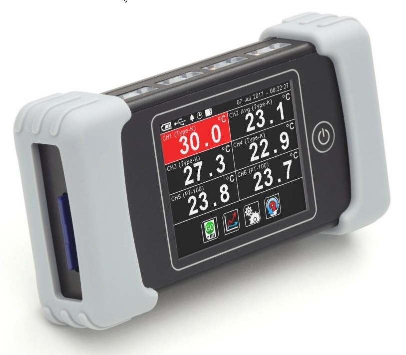 EXCELOG-6 - Handheld Thermokoppel + Pt100 Data Logger with Touch Screen