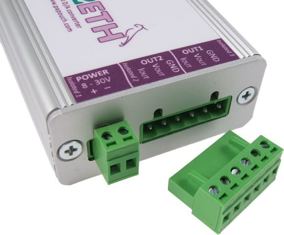 DA2ETH - DA converter with 2 Voltage or Current outputs with Ethernet