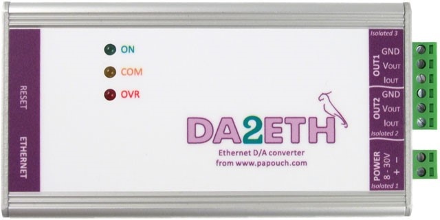 DA2ETH - DA converter with 2 Voltage or Current outputs with Ethernet