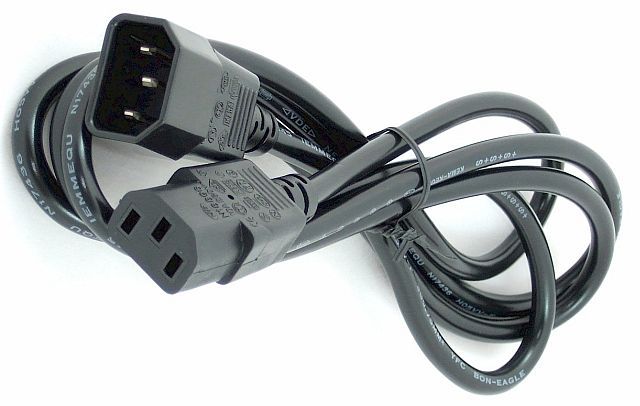 Power cable IEC-320-C14 | IEC-320-C13 | 1.8m | PVC | Black