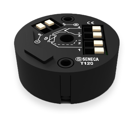 T120,  2 wire loop powered transmitter for Pt100 and Ni100 probes