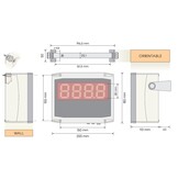Large Display for PT100, NTC, PTC,  0-10V, 4-20mA + Analog Output + Alarm Relais