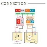 Temperature and Humidity Sensor with Display, Output 4-20mA