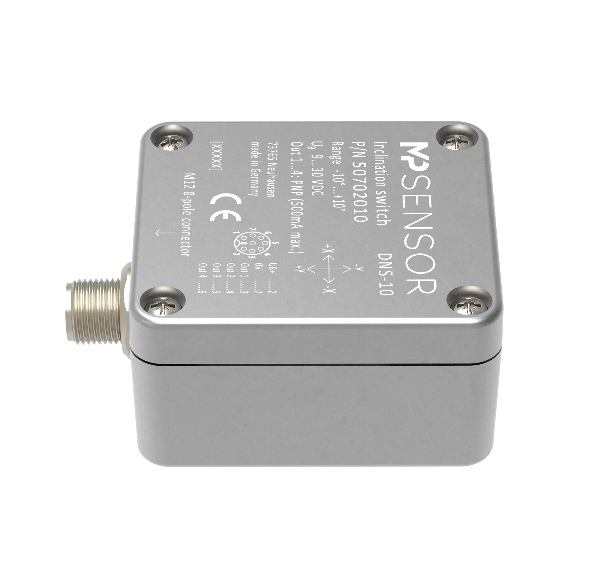DNS Inclinatieschakelaar, bereik  ±10°, ±45°, ±85°