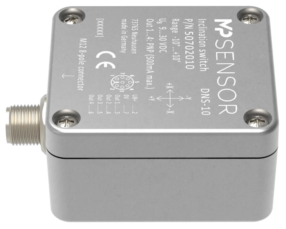 DNS Inclinatieschakelaar, bereik  ±10°, ±45°, ±85°