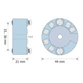 HART Temperatuur Transmitter DIN Head – Universele Input (TC / Pt100 / Cu50) – 4-20 mA – Loop Powered