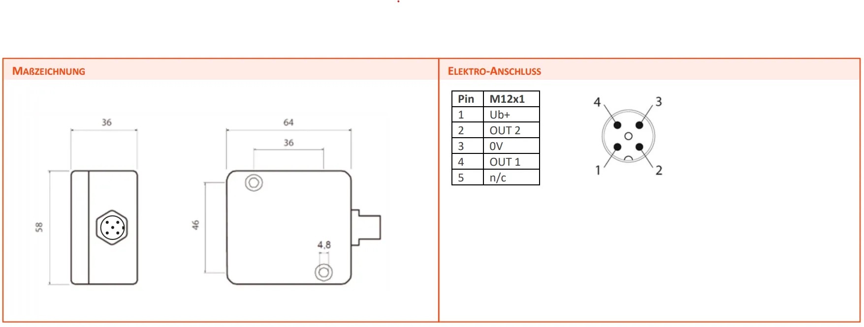 ANS Inclination Sensor, Range ±10°, ±45°, ±85°