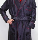 Piet Nollet Robe de Chambre classique pour homme 100 % soie imprimée avec passepoil