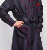 Piet Nollet Robe de Chambre classique pour homme 100 % soie imprimée avec passepoil