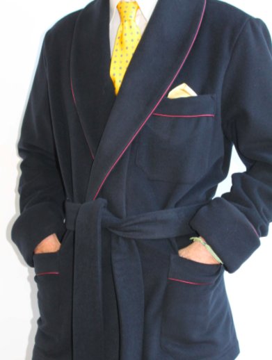 Piet Nollet Classic indoor  JACKET for MEN in WOOL / CASHMERE, WITH PIPING and  LINING BEMBERG on the  SHOULDERS.