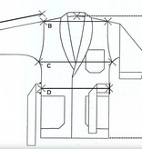 Piet Nollet Robe de chambre courte (Veste courte) : en velours de coton avec doublure et ceinture matelassées contrastées 100% satin de soie.